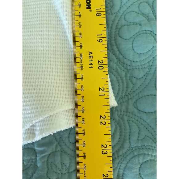 Saks Fifth Avenue Gray Waffle Knit Pure cotton V Neck Thermal Henley Med Beige - Picture 8 of 10